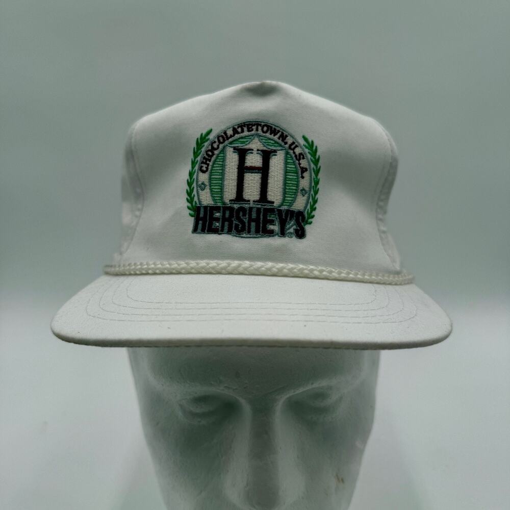 Vintage Hershey’s Chocolate Town USA Snapback Hat White Embroidered Logo